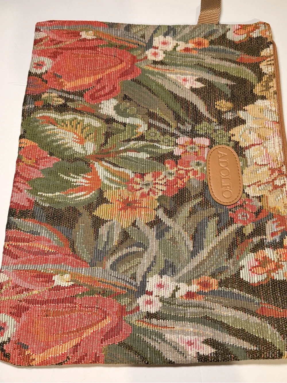 Vintage Adolfo Tapestry Toiletry Under Garment Bag Travel Floral 80s Cottagecore