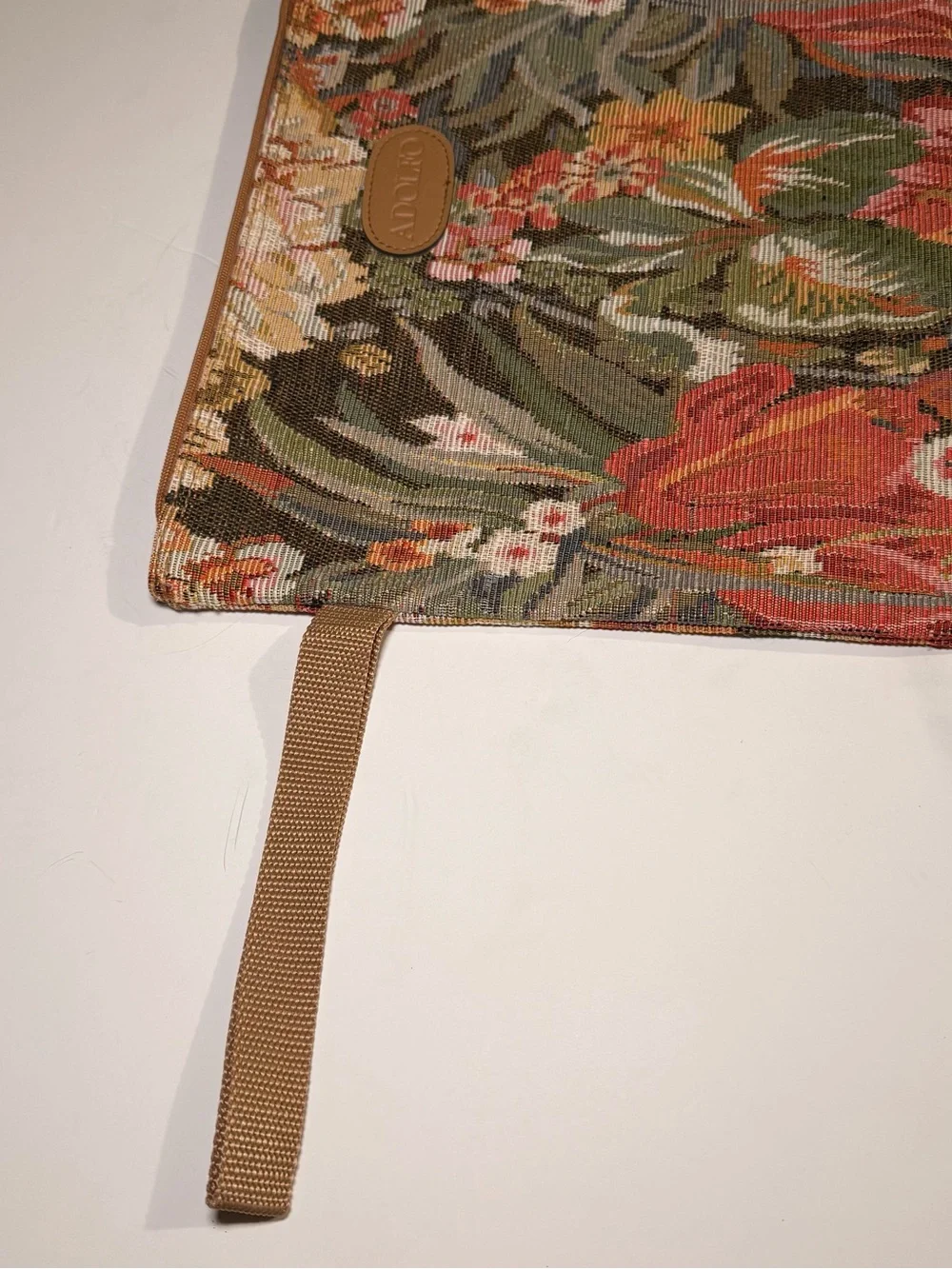 Vintage Adolfo Tapestry Toiletry Under Garment Bag Travel Floral 80s Cottagecore
