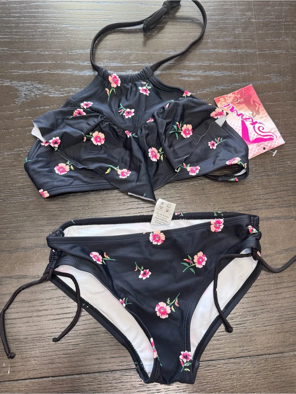 NWT Skye Girls Floral Ruffle Bikini Set size 10
