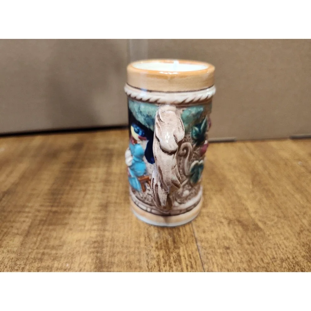 Handmade Bay Rum Scented Candle 6 oz Vintage Ceramic Mini Beer Stein Mug D27