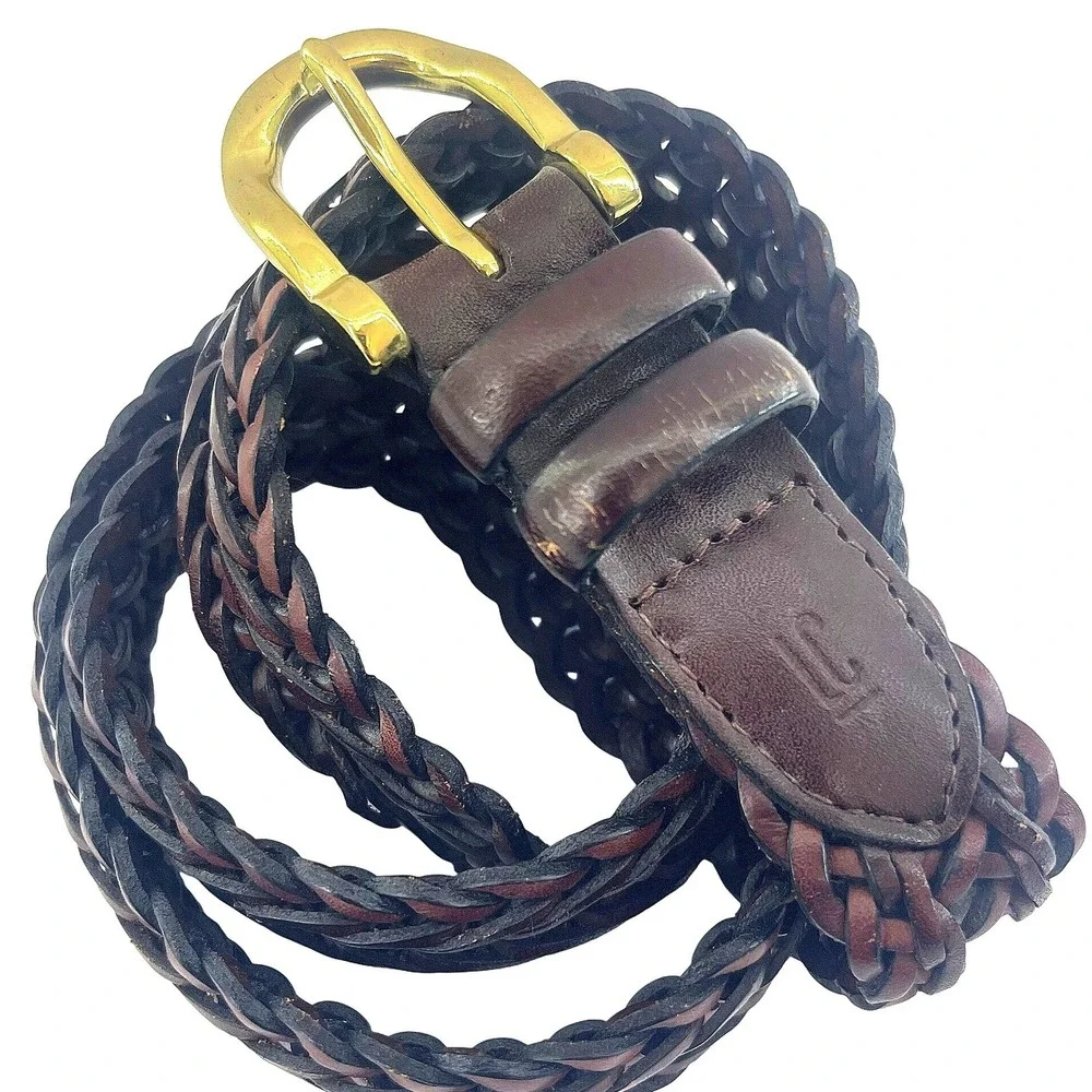 Liz Claiborne Braided Belt Womens 36 Dark Brown‎ Vintage 1999 Woven Leather