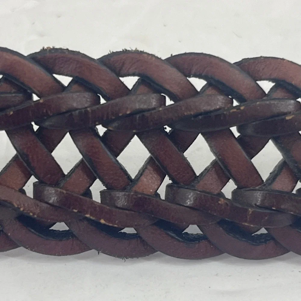 Liz Claiborne Braided Belt Womens 36 Dark Brown‎ Vintage 1999 Woven Leather