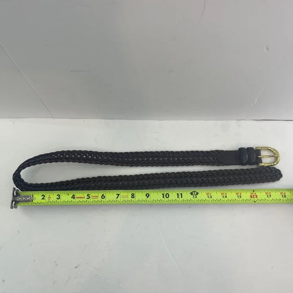 Liz Claiborne Braided Belt Womens 36 Dark Brown‎ Vintage 1999 Woven Leather