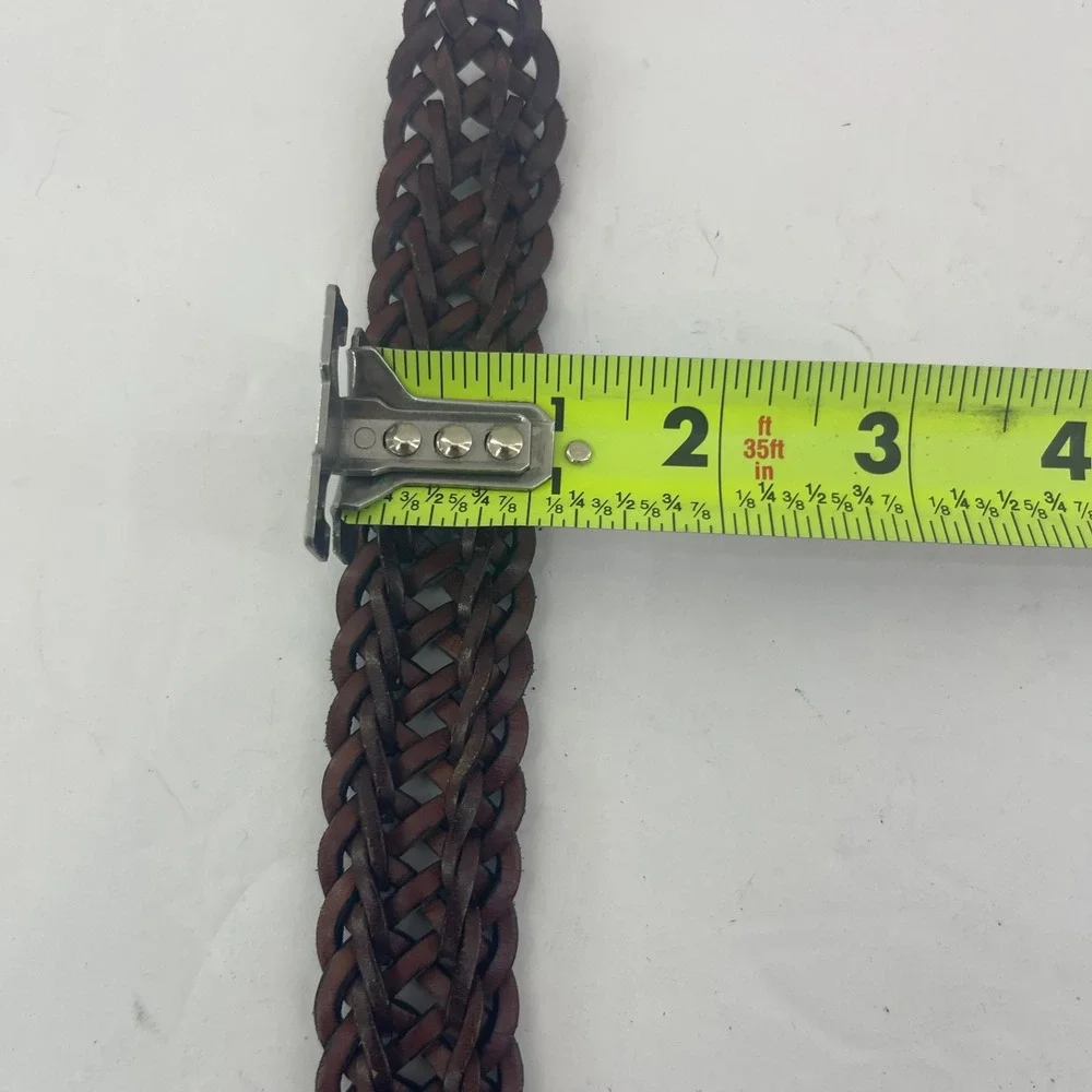 Liz Claiborne Braided Belt Womens 36 Dark Brown‎ Vintage 1999 Woven Leather