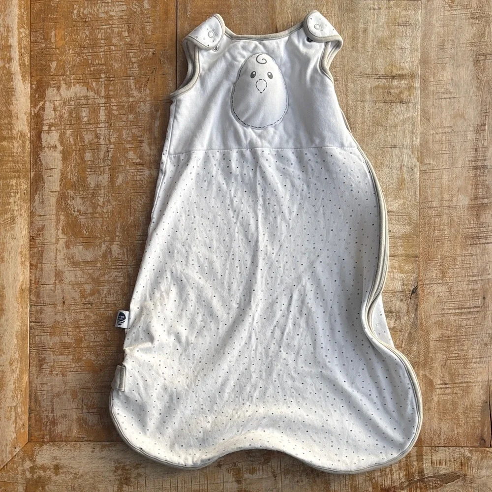 Nested Bean Cream White Sleep Sack with Subtle Dot Pattern