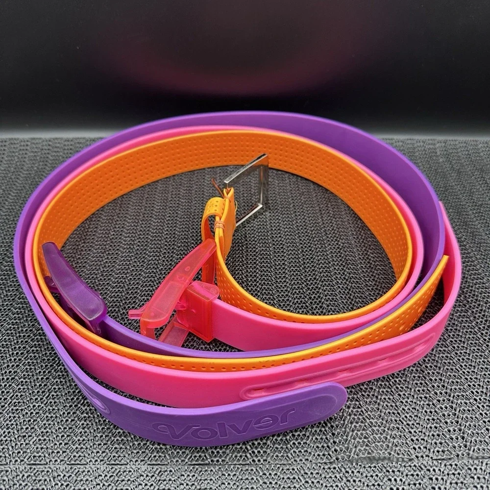 Lot 3 Silicone Golf Belts Volver Pink Purple Orange Cut to Fit Unisex