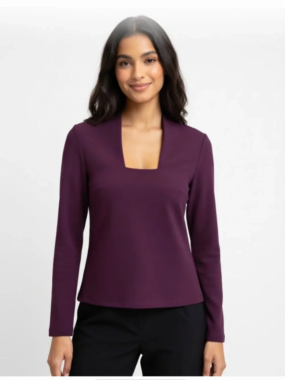 Kate Spade ♠️ Saturday Blouse Top Plum Thick Stretchy XS
