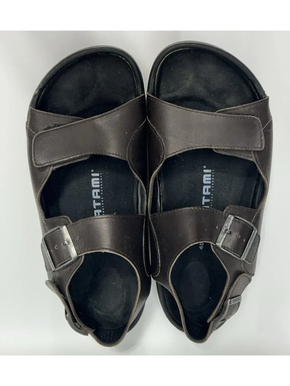 Birkenstock Tatami Nebraska Sandals Men’s 12 EU 45 Brown Leather Buckle Strap