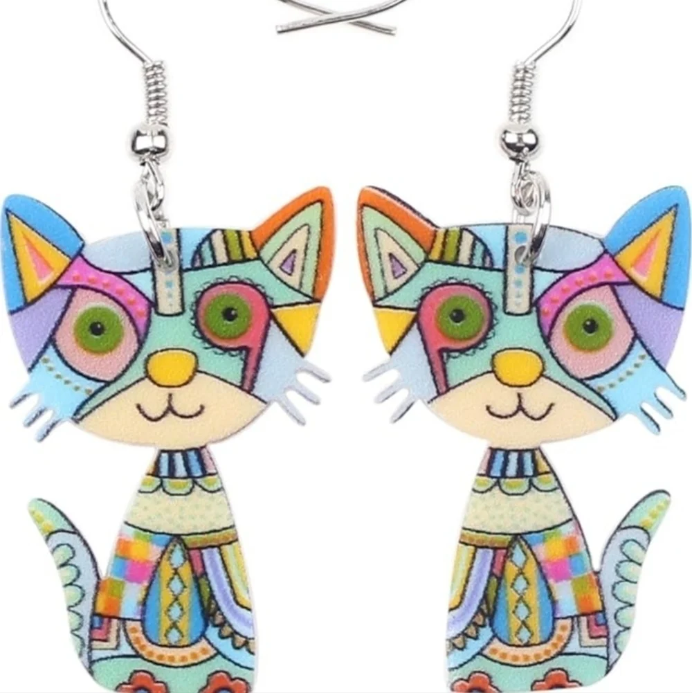 Colorful Cat Earrings
