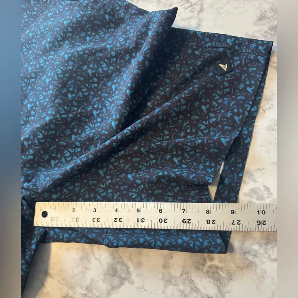 Sperry Swim Trunk Size 32 Navy Blue Print
