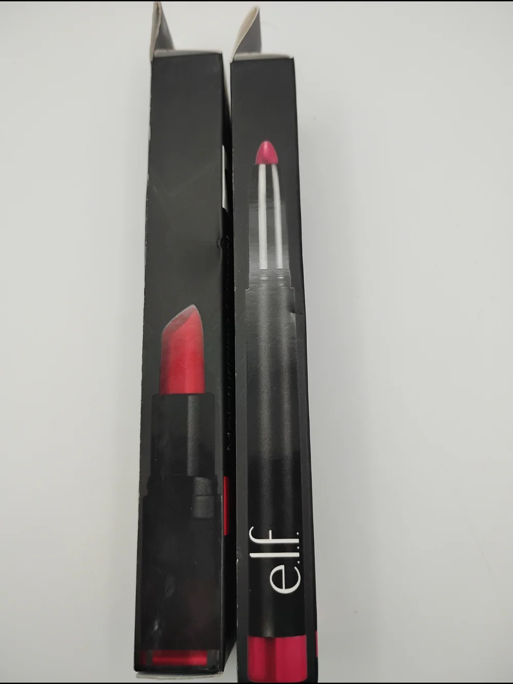 e.l.f. Moisturizing Lipstick-Red Carpet & e.l.f Matte Lip Color-Mulberry Maven