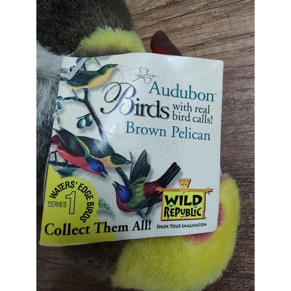 Wild Republic Audubon K&M Brown Pelican Plush Toy Bird No Sound S4