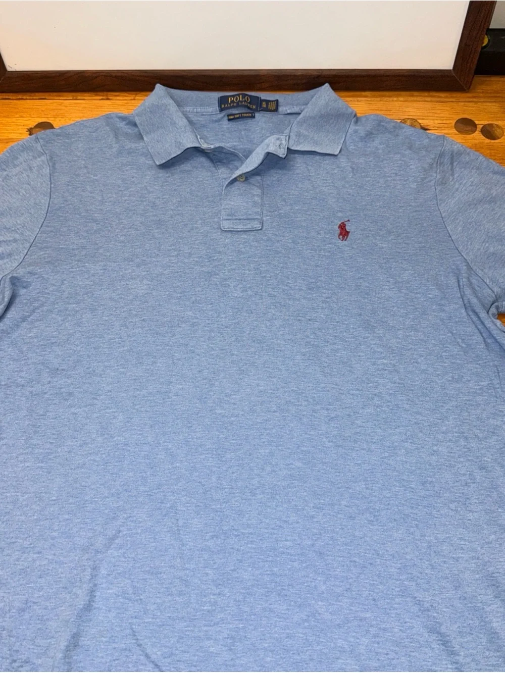 Polo by Ralph Lauren Heathered Sky Blue Polo with Red Pony