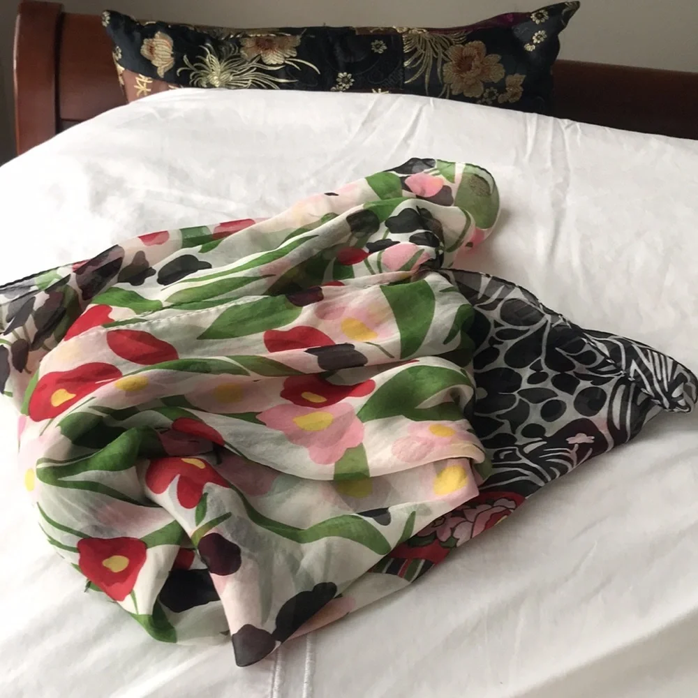 Vintage floral Kenzo made in France 100% silk scarf