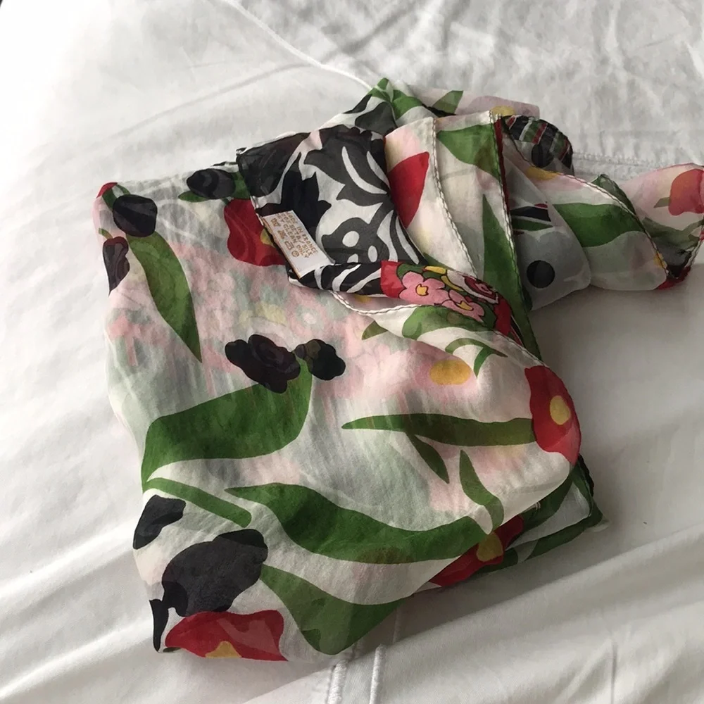 Vintage floral Kenzo made in France 100% silk scarf