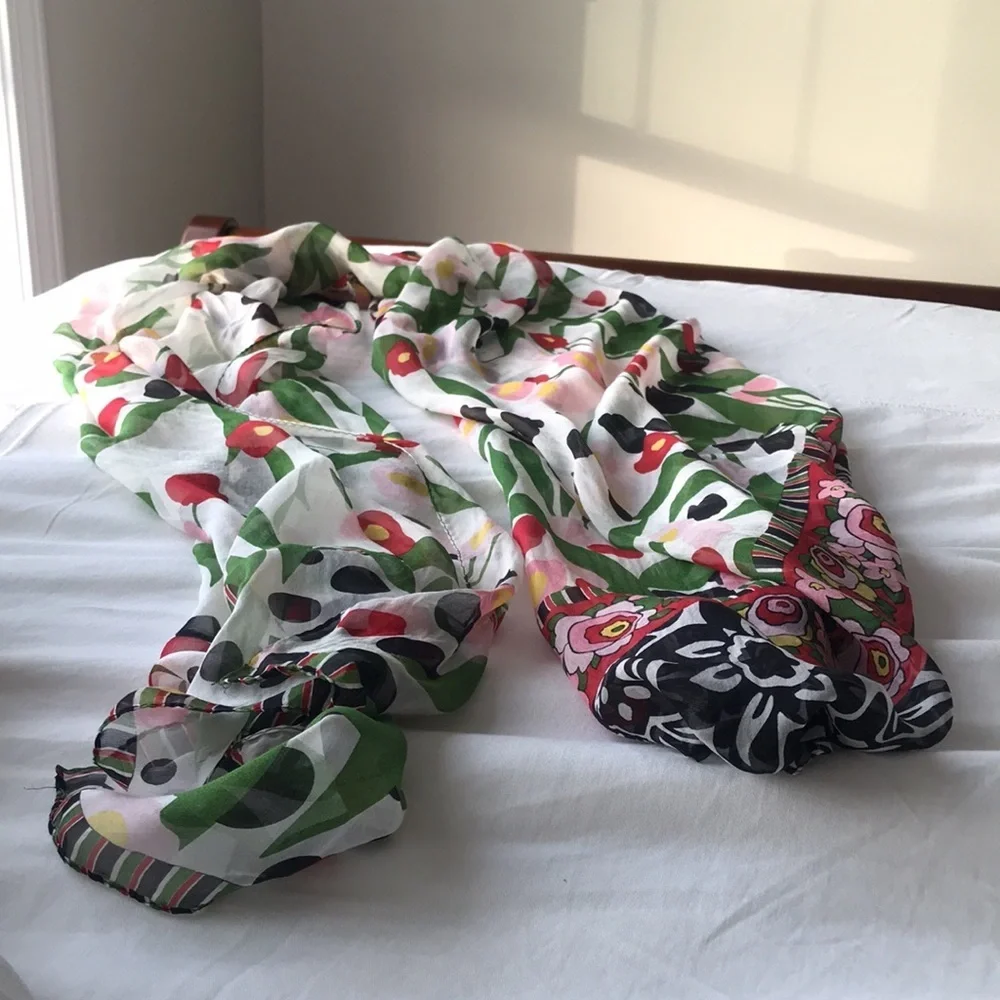 Vintage floral Kenzo made in France 100% silk scarf