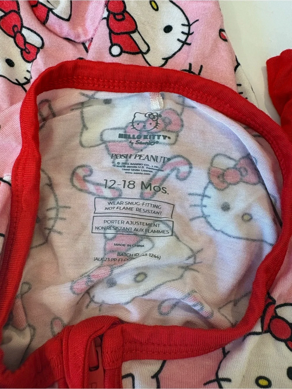 Posh Peanut Hello Kitty Holiday Christmas Zippy One-Piece Pajama 12-18Months