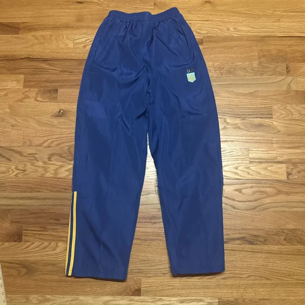 VTG Adidas Ukraine Olympics Blue Yellow Windbreaker Track Suit Size XLarge READ