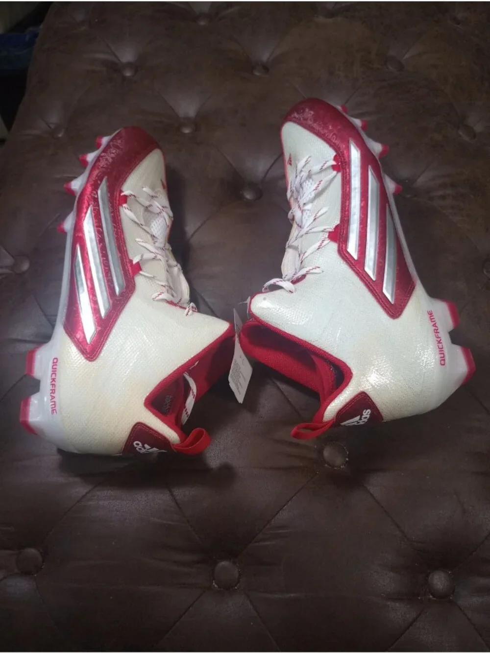 New Adidas Crazyquick 2.0 Mid Soccer/Football Cleats Red & White   Size 15