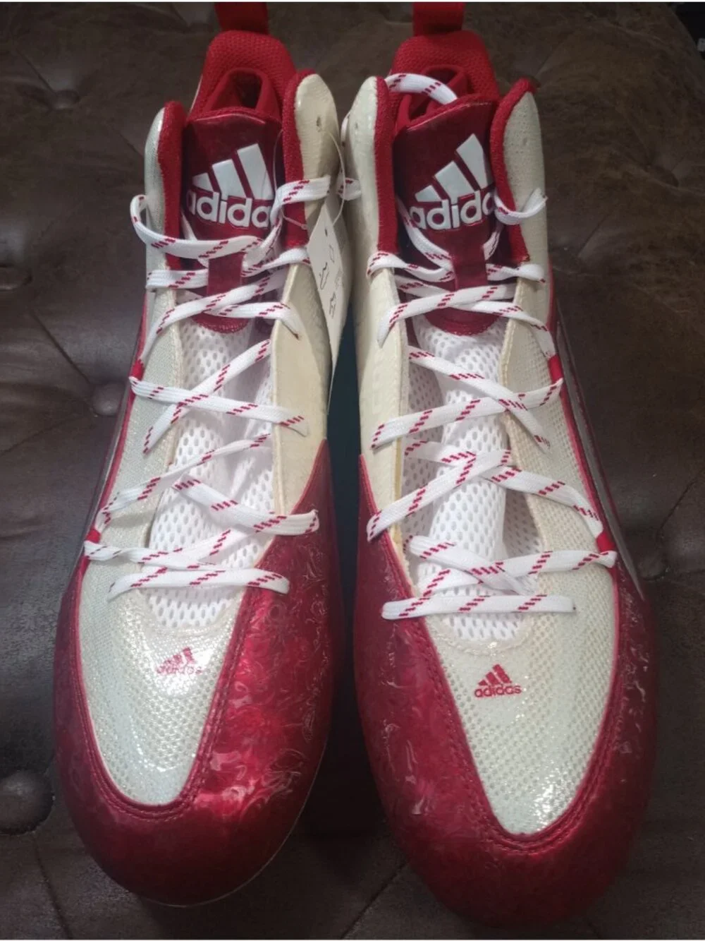 New Adidas Crazyquick 2.0 Mid Soccer/Football Cleats Red & White   Size 15