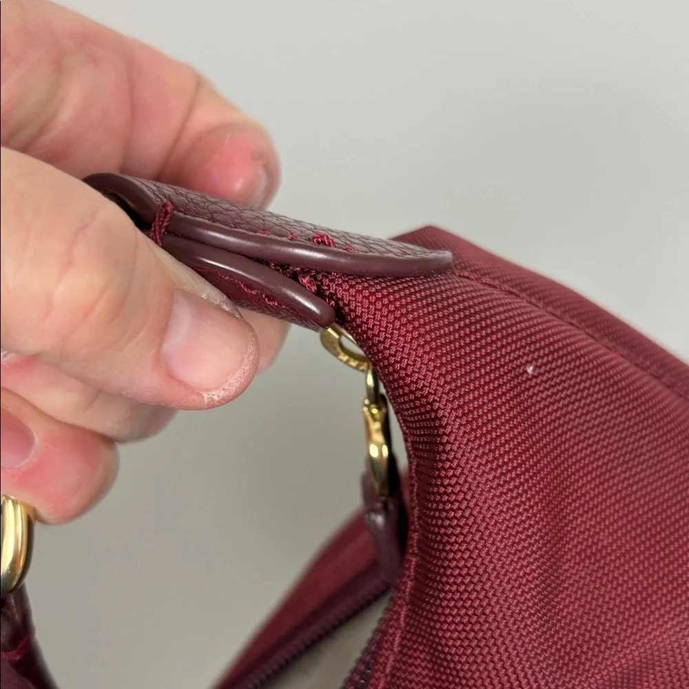 Lauren Ralph Lauren Deep Red Hobo Shoulder Bag - Medium Size