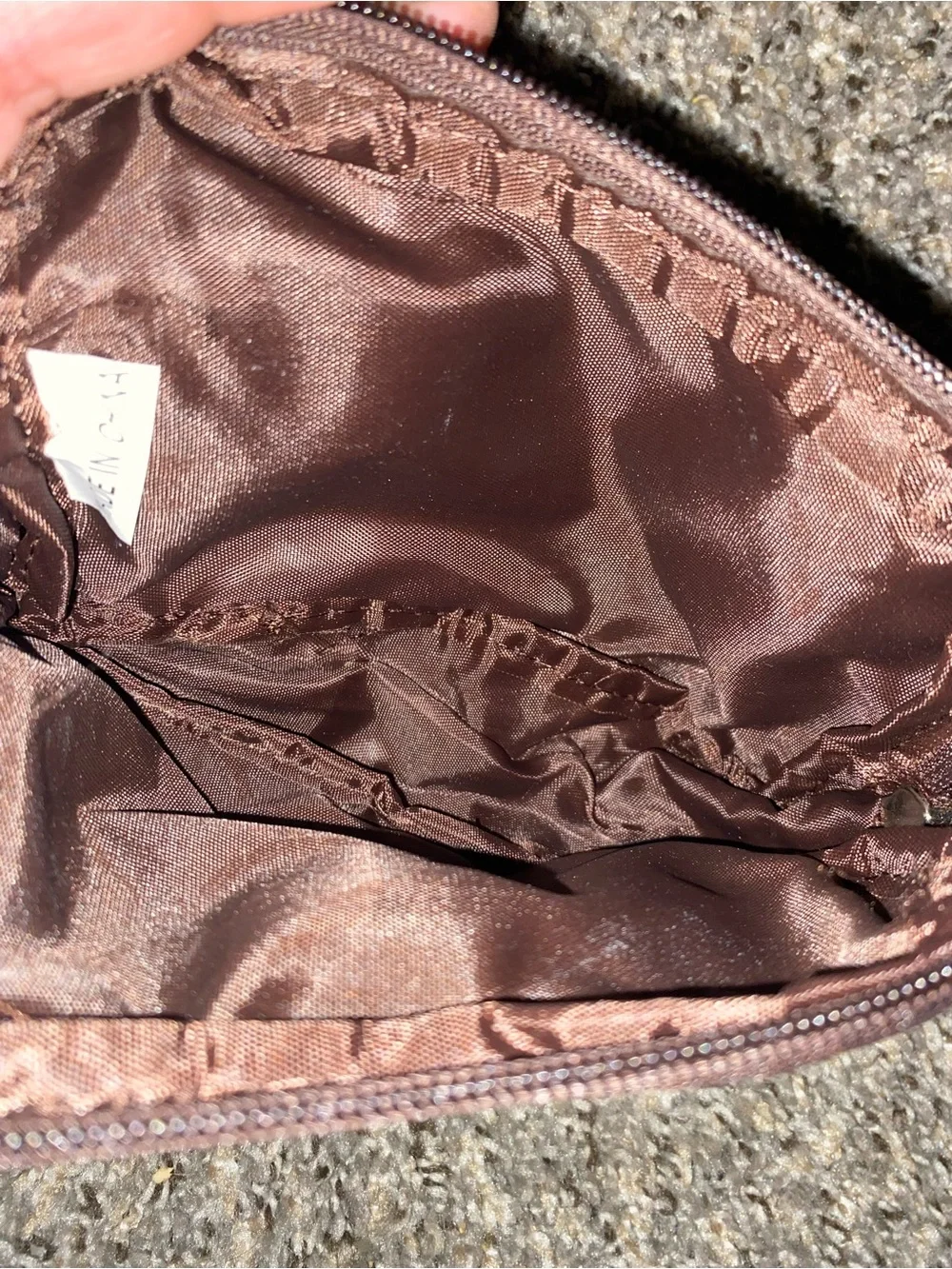 Jm New York Brown Satin Cosmetic Bag
