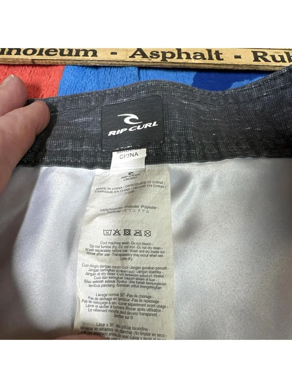Ripcurl Men's Shorts Swim Trunks Surfing Beachwear Grey Drawstring Size 36