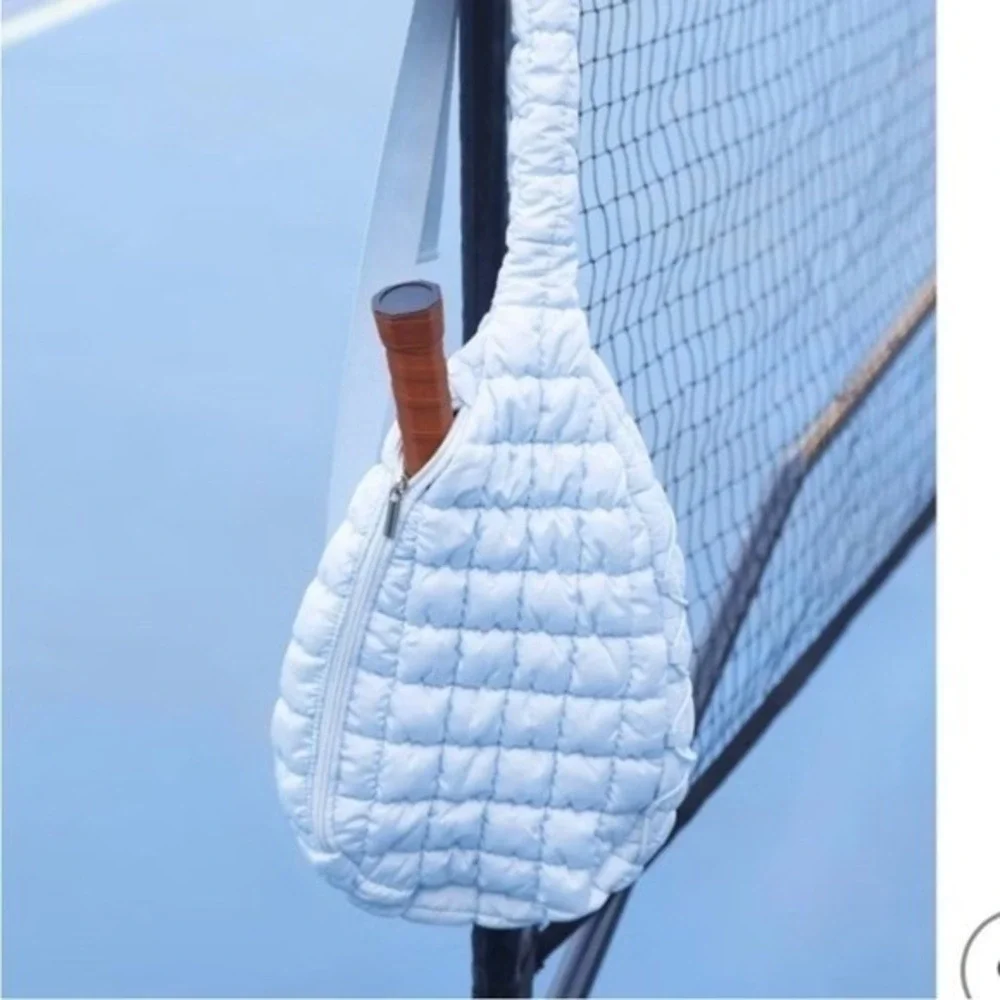Pickle O Joe Quilted Sling Bag Dusty Gray Lightweight Adjustable Strap NWT
