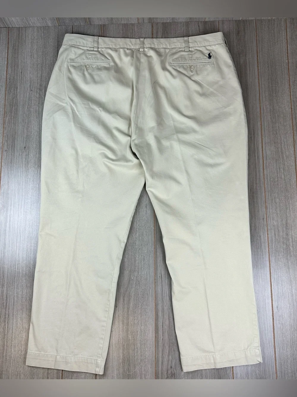 Polo Ralph Lauren Flat Front Chino pants 44x30 (tag 46Bx32) Spring Beige *stains