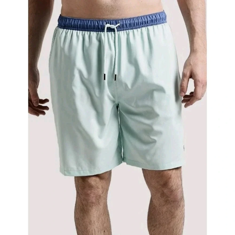 Peter Millar‎ Shorts Men XL Teal Seaside Collection Lined Swim Trunks Beach