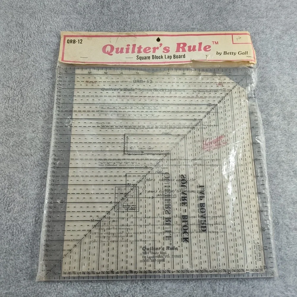 1980 Betty Gall Quilters Rule QRB12 Squar Block Lap Board 16.5X16.5 B23.3GA-3580