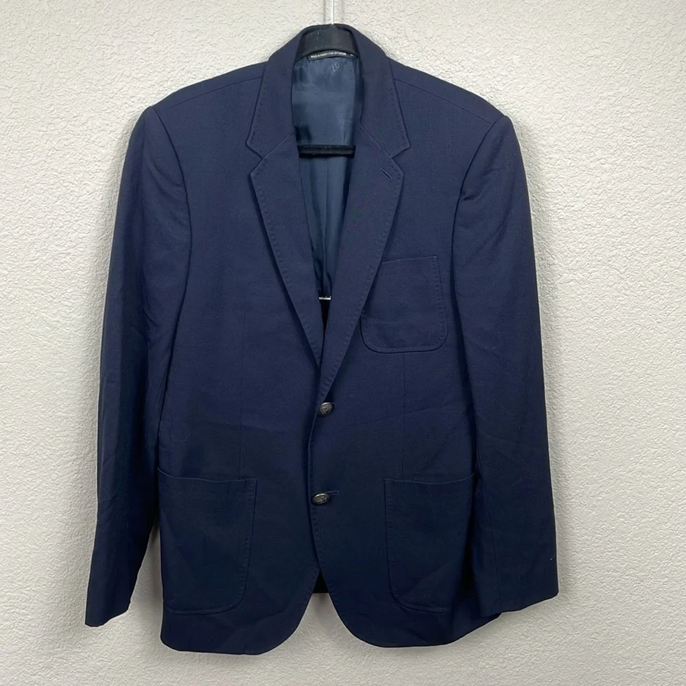 Club Monaco Navy Blue Blazer Suit Jacket Wool Mens Sz 40