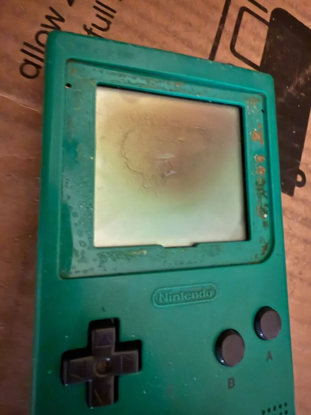 Nintendo Game Boy Pocket Green MGB-001 Does No Power For Parts Repair US Seller