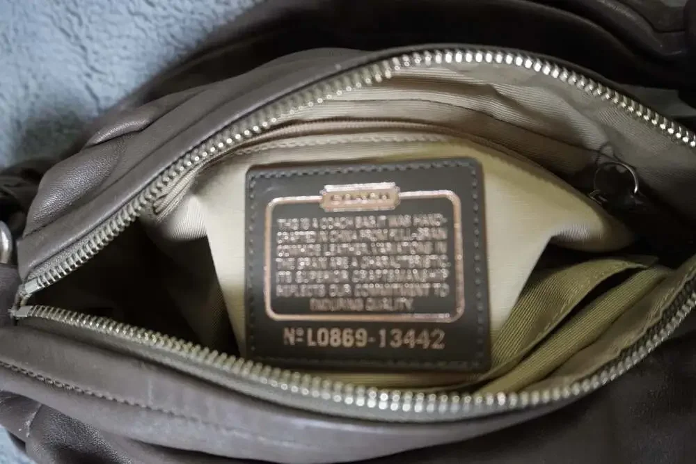 Coach Parker Taupe Leather Hobo Shoulder Bag Style 13442