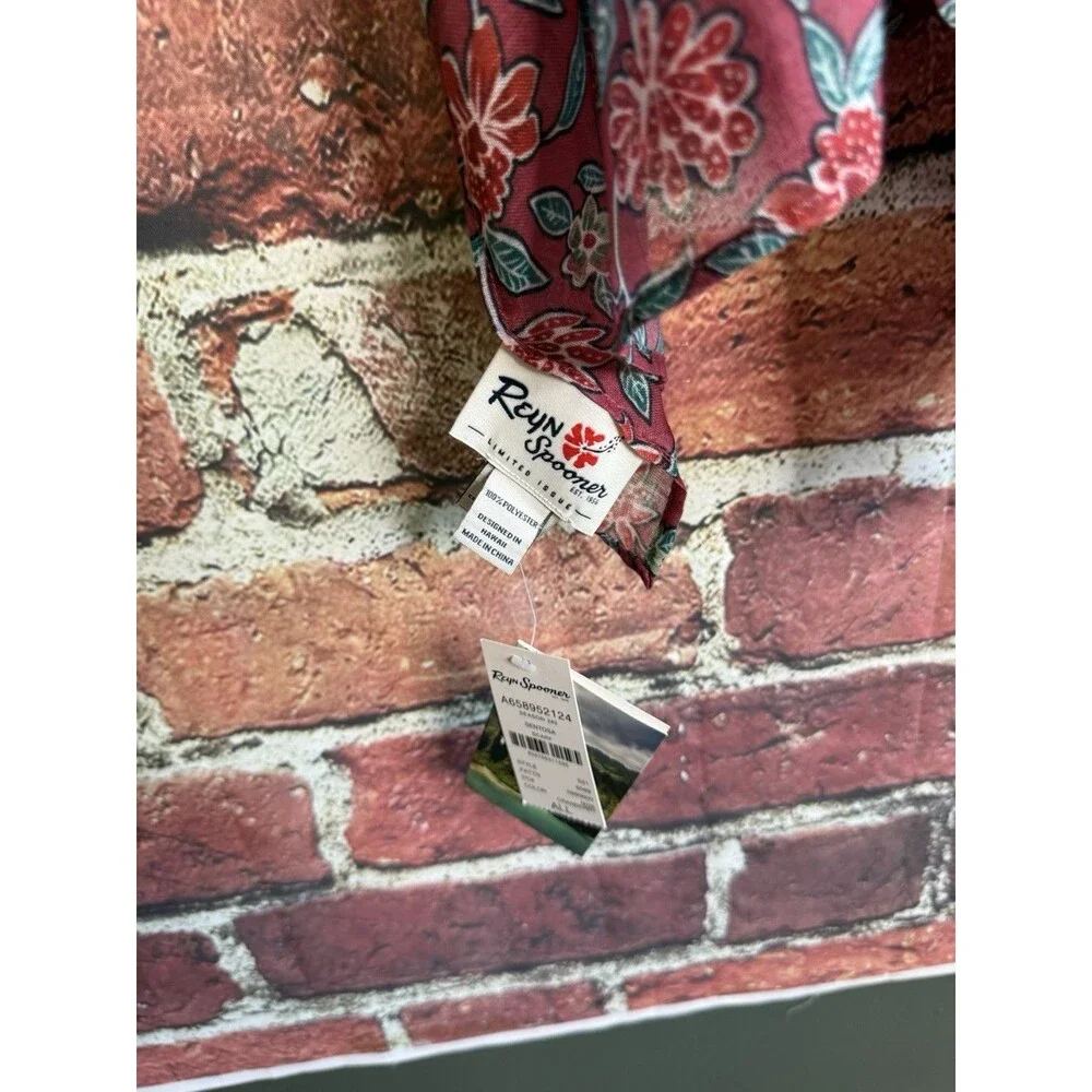 Reyn Spooner Womens Red Floral Pattern Scarf NWT
