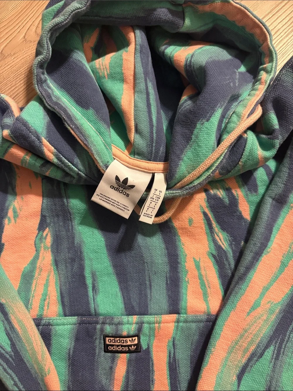 Adidas Originals RYV Marble Tie Dye Colorful Hoodie Men’s Size Large