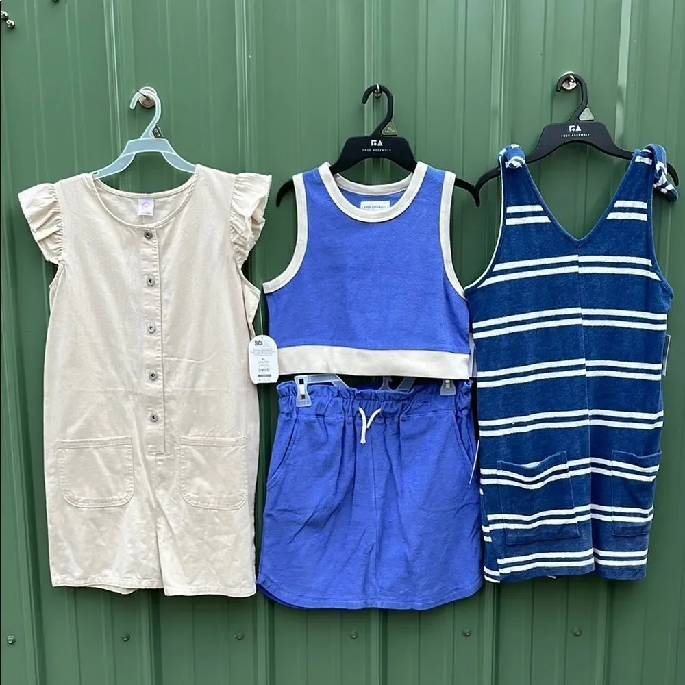 Girls Summer Rompers Tank Top & Skirt 4-Piece Bundle Size XL