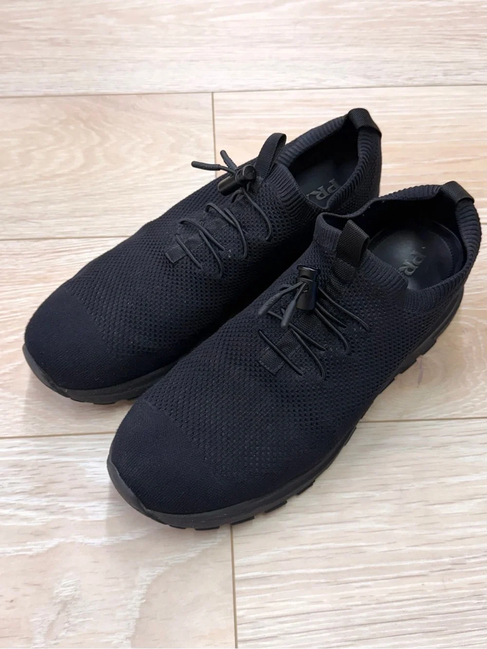 Prada Men's Black Knit Slip-On Athletic Shoes