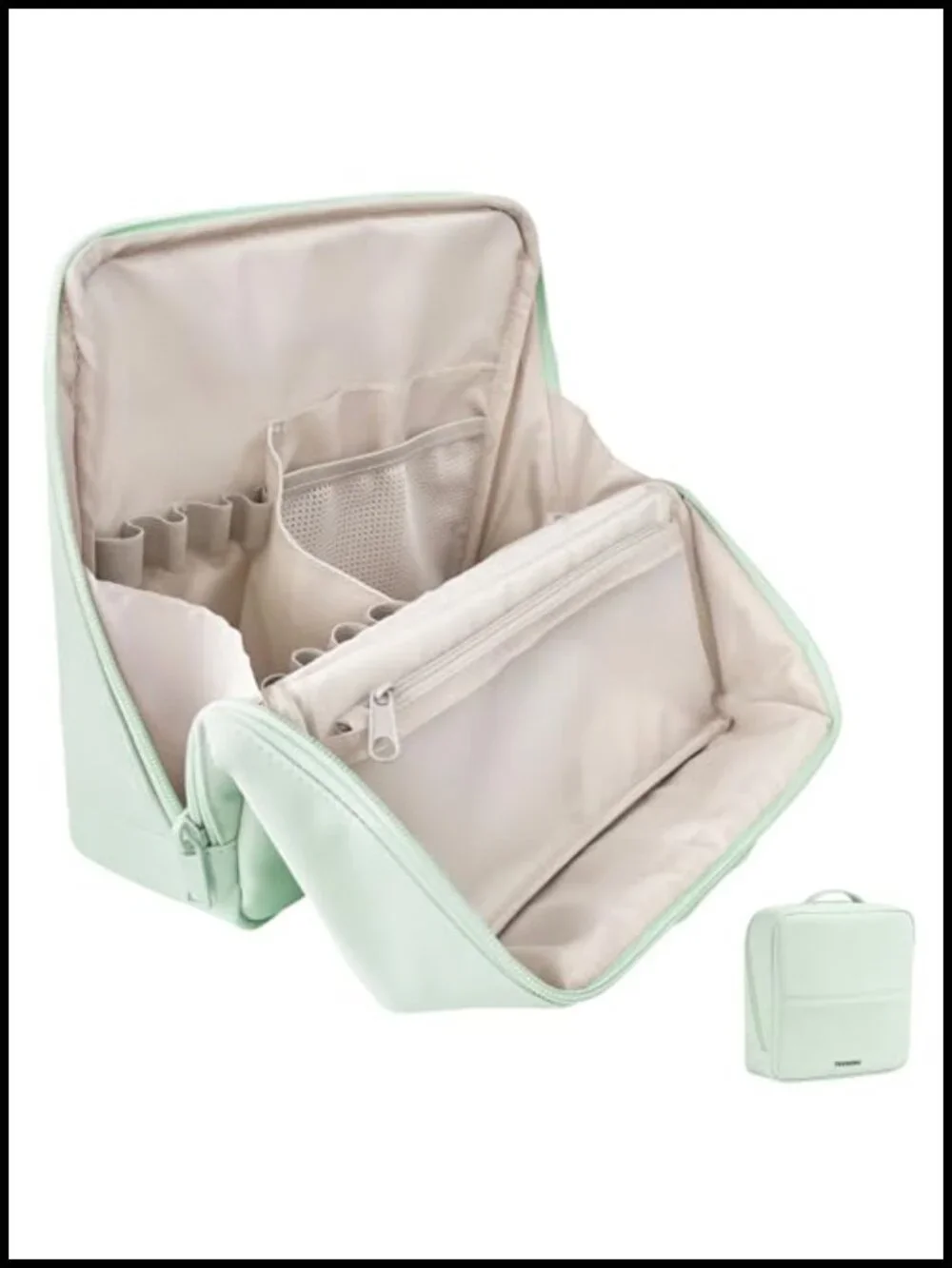 Large Capacity Toiletry Bag, Waterproof PU Leather Cosmetic Bag with Clear