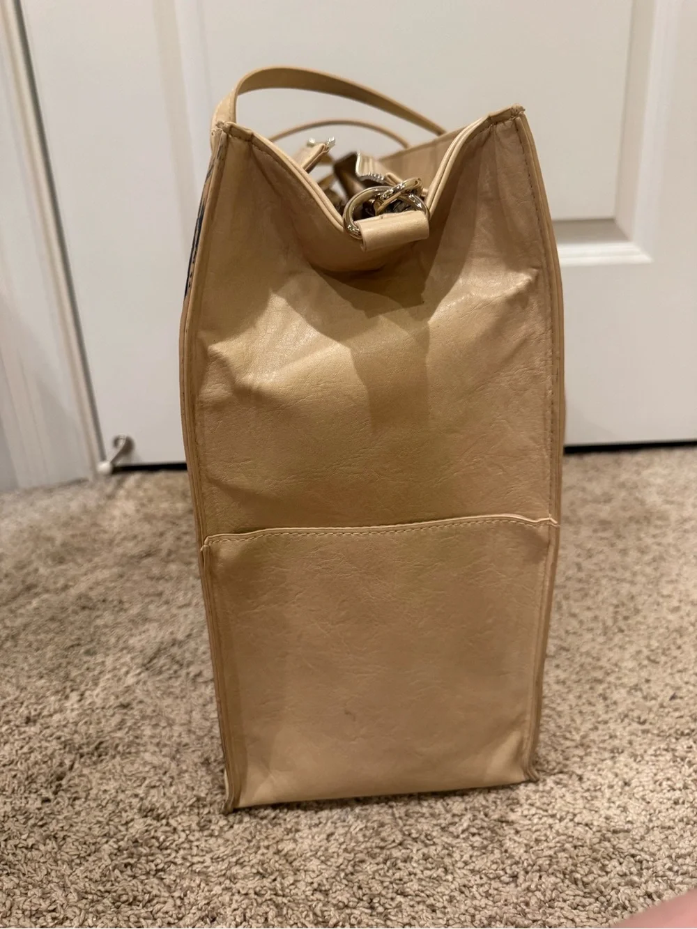 BEIS Beige The Large Work Tote with Top Handles & Long shoulder/crossbody strap