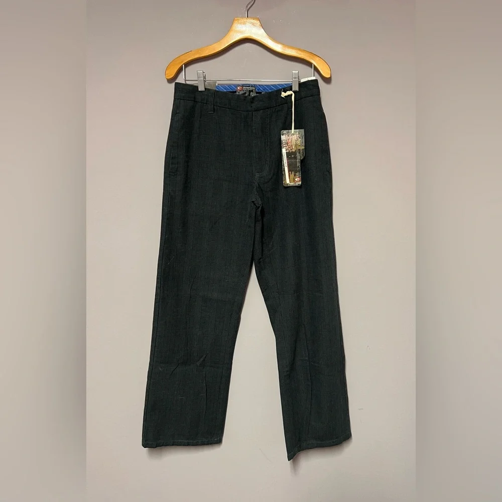 NWT Point Zero MEN’s Gray PLAID Pants 30 x 32