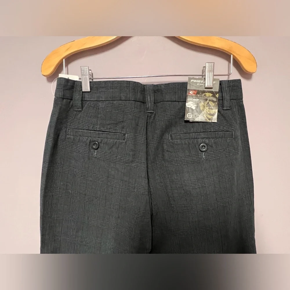 NWT Point Zero MEN’s Gray PLAID Pants 30 x 32