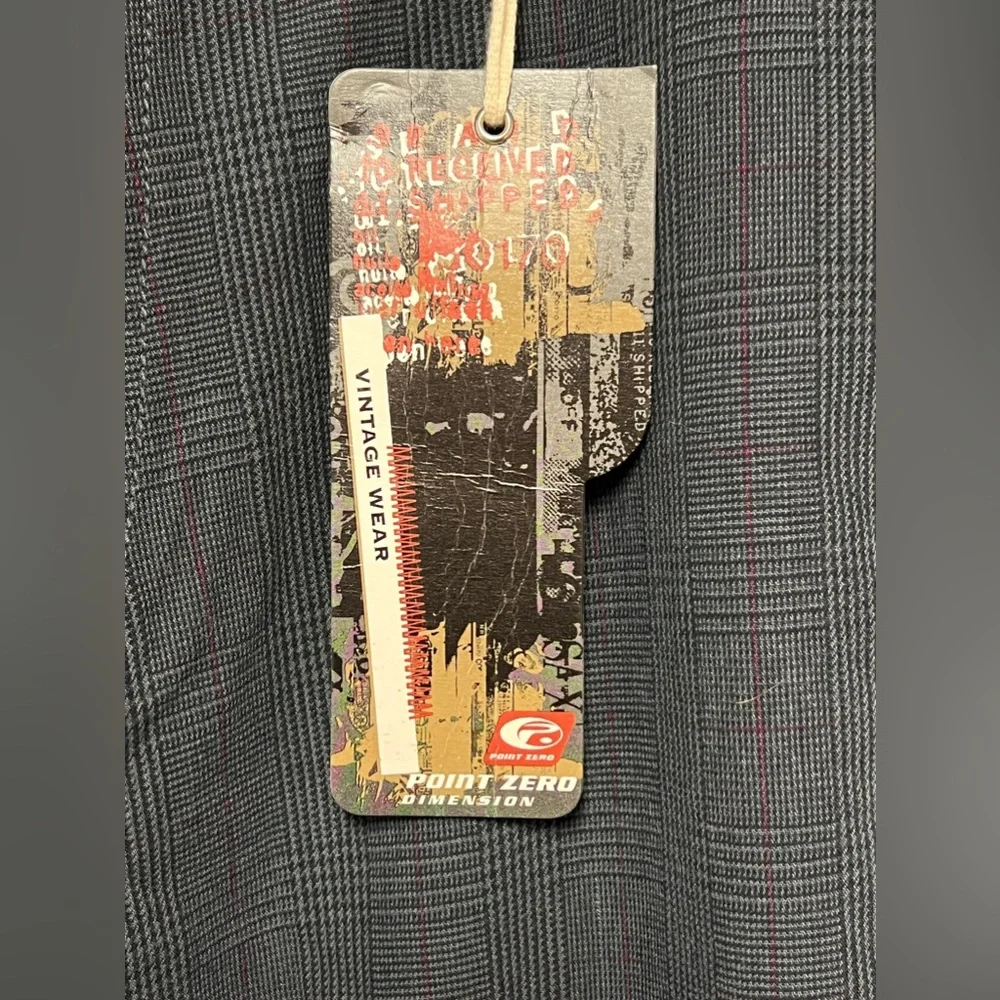 NWT Point Zero MEN’s Gray PLAID Pants 30 x 32