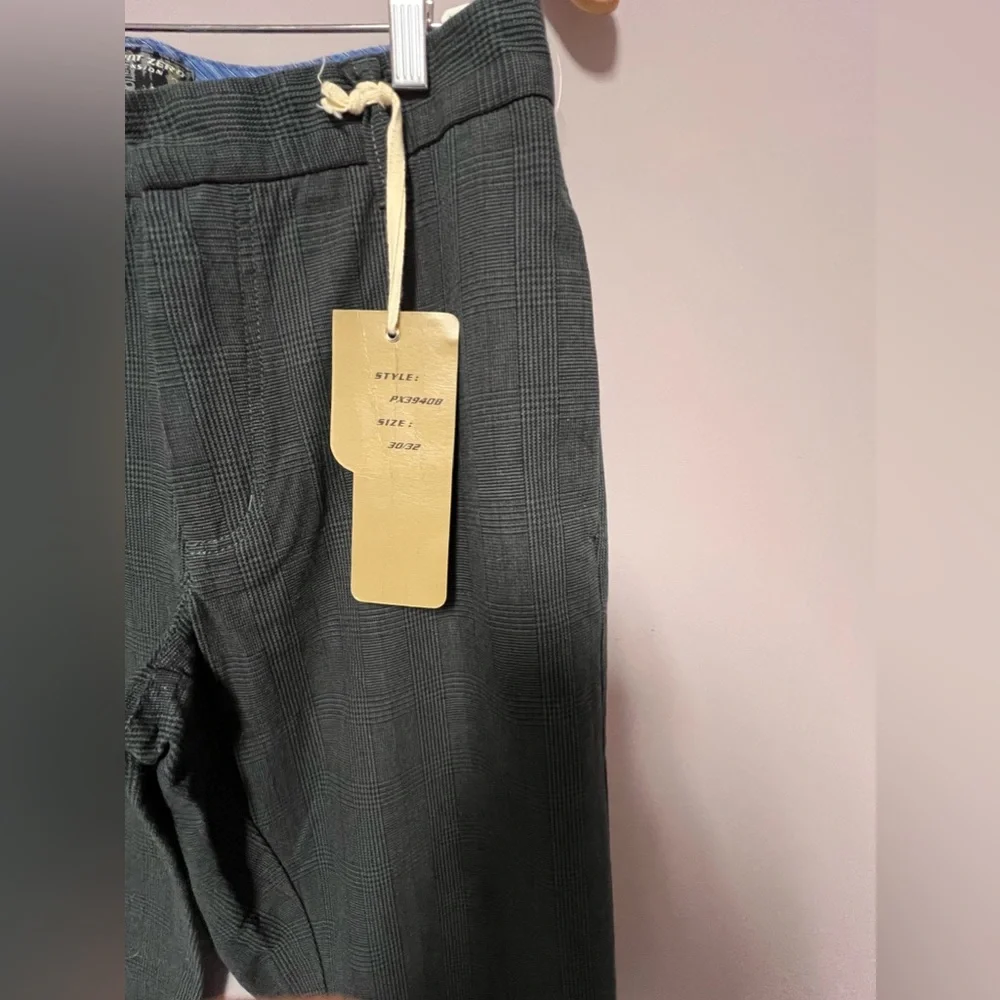 NWT Point Zero MEN’s Gray PLAID Pants 30 x 32