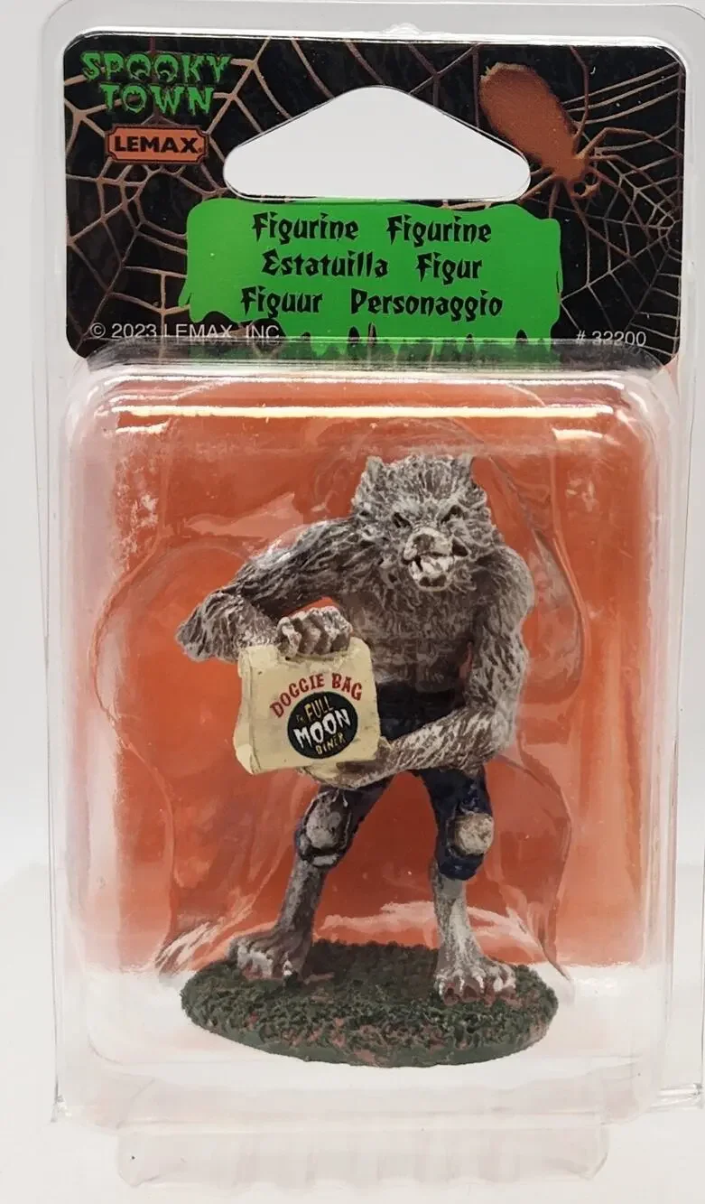 Lemax WOLFIE EATS OUT # 32200 Halloween Spooky Town Village Accessory 2023 New
