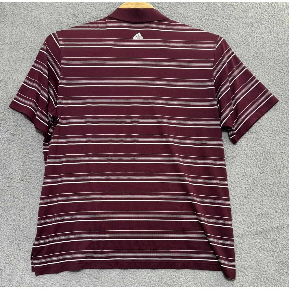 adidas Golf Puremotion Striped Athletic Polo Shirt Mens 2XL Stretch