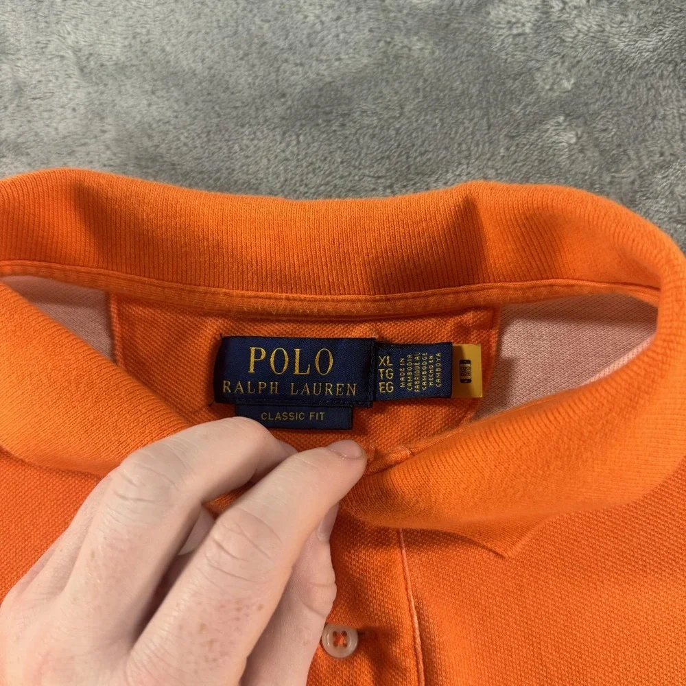 Polo Ralph Lauren Signal Speedboat Polo Shirt Men's XL Orange Classic Fit