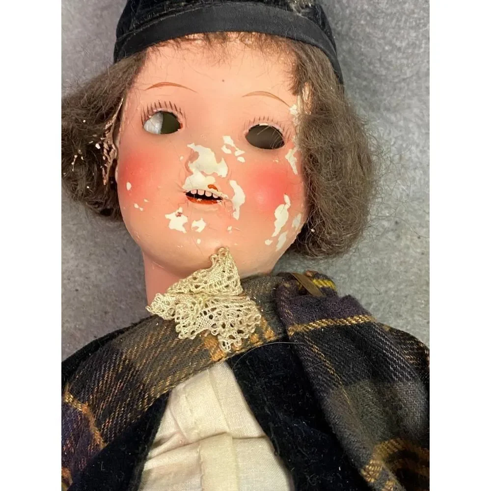 VINTAGE 13 INCH‎ SCOTCH DOLL BISQUE HEAD GERMANY 451 5/0 W COMPOSITION LIMBS