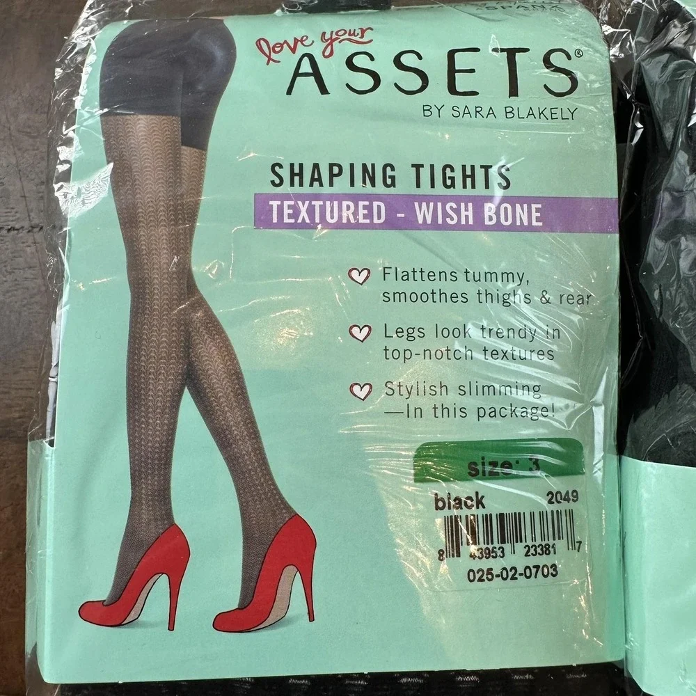 Assets By Sara Blakely Shaping‎ Leggings Womens 3 Pack Size 3 Black Wish Bone