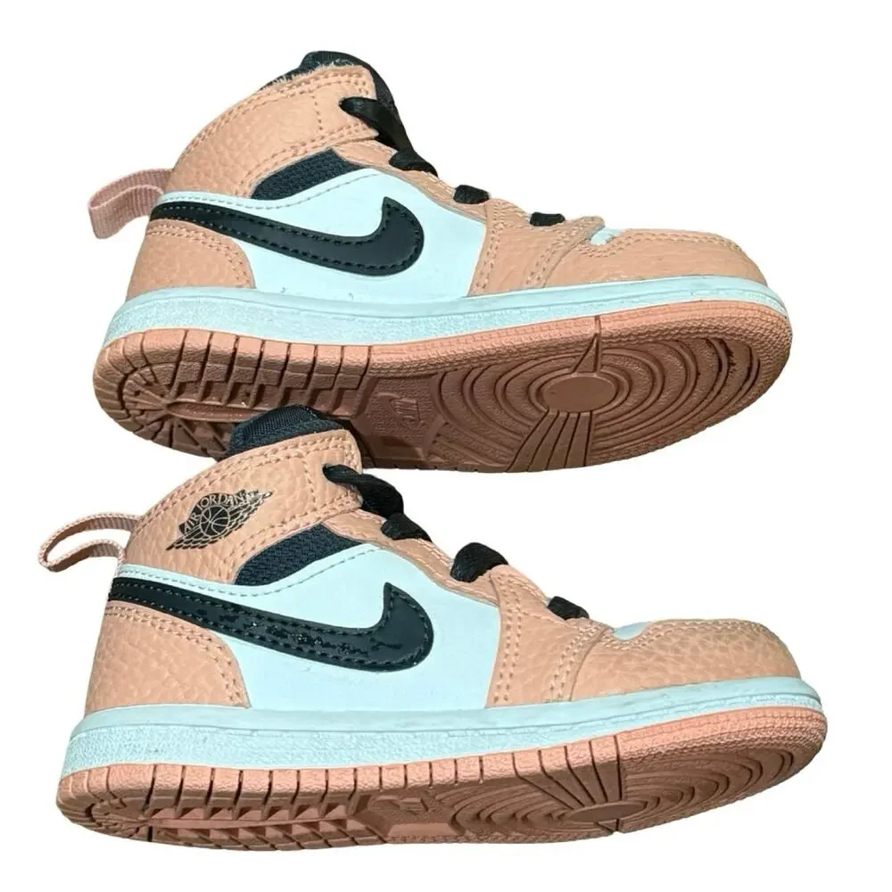Nike Air Jordan 1 Mid GT Pink Quartz 7C Toddler Sneakers No Box Easy On Laces